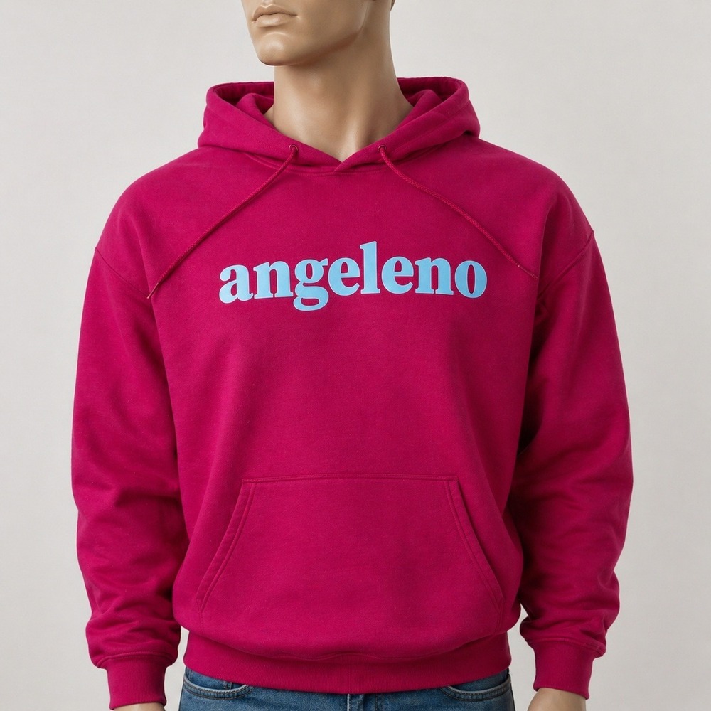 Los Angeles Angeleno Graphic Hoodie‎ Mens Medium Red